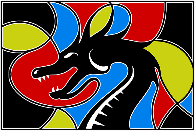 Free dragon silhouette stylized vector