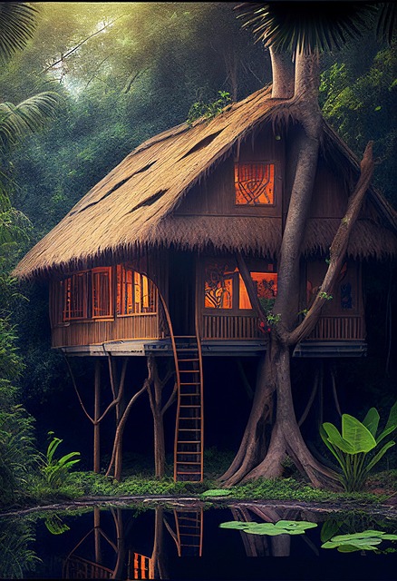 Free ai generated jungle forest illustration