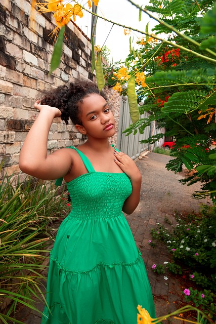 Chica, Modelo, Verde, Campo, Mujer