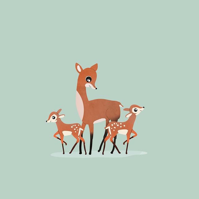 Free deer animals forest illustration