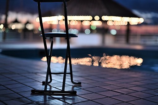 Noite, Cadeira, Banqueta, Hotel, Piscina