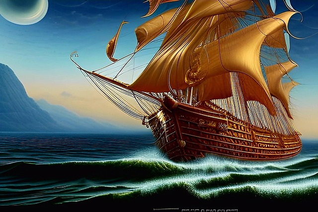 Free Ship Moon illustration and picture