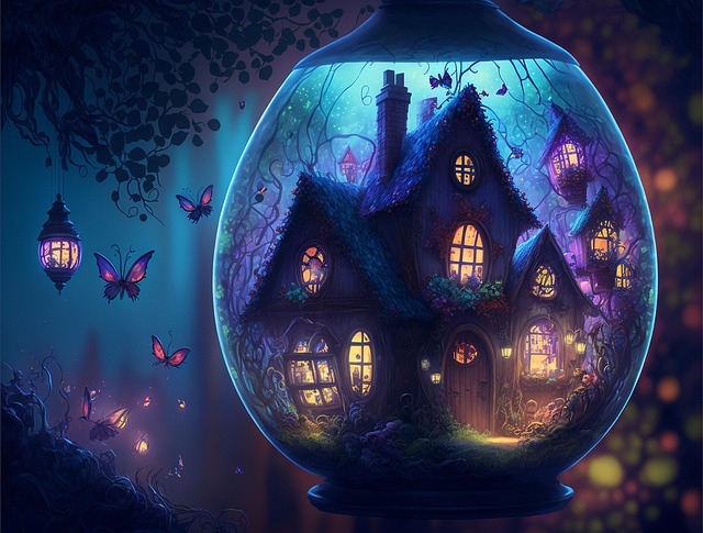 Free forest village fairy illustration