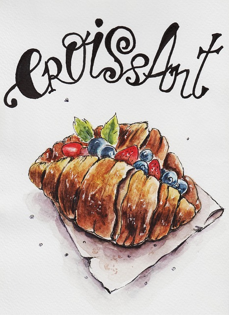 Free croissant bread breakfast illustration