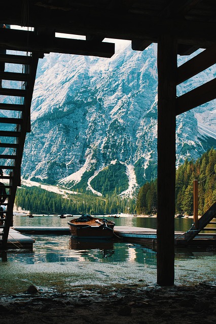 Montañas, Lago, Pesca, Naturaleza, Nieve