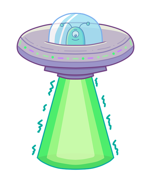 Free ufo abduction alien illustration