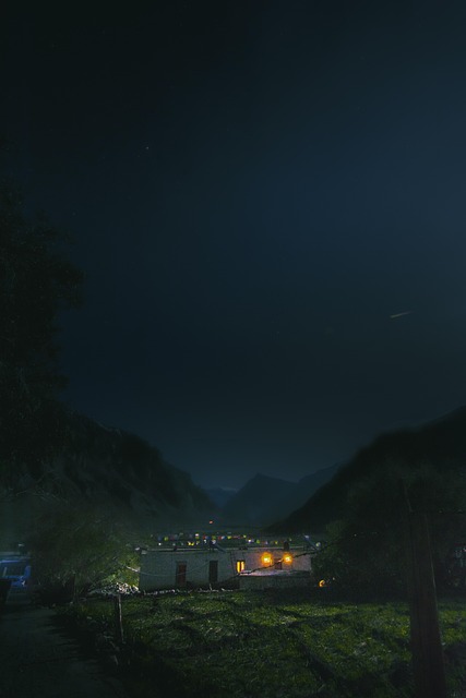 Nacht, Winter, Dorf, Himalaya, Berge
