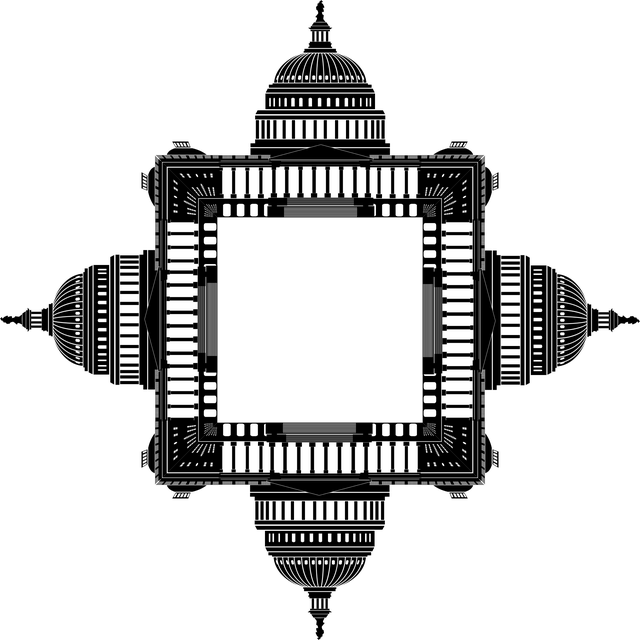 Free capitol building frame border vector
