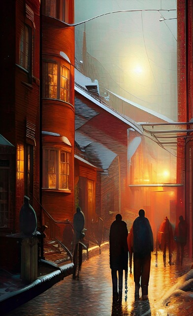 Free buildings village historical illustration