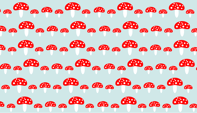 Free background mushroom pattern vector