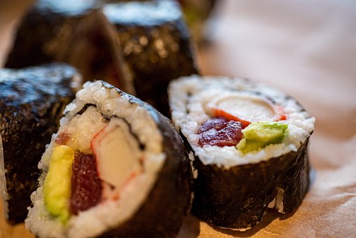 Sushi, Tunfisk, Ris, Japansk, Mad