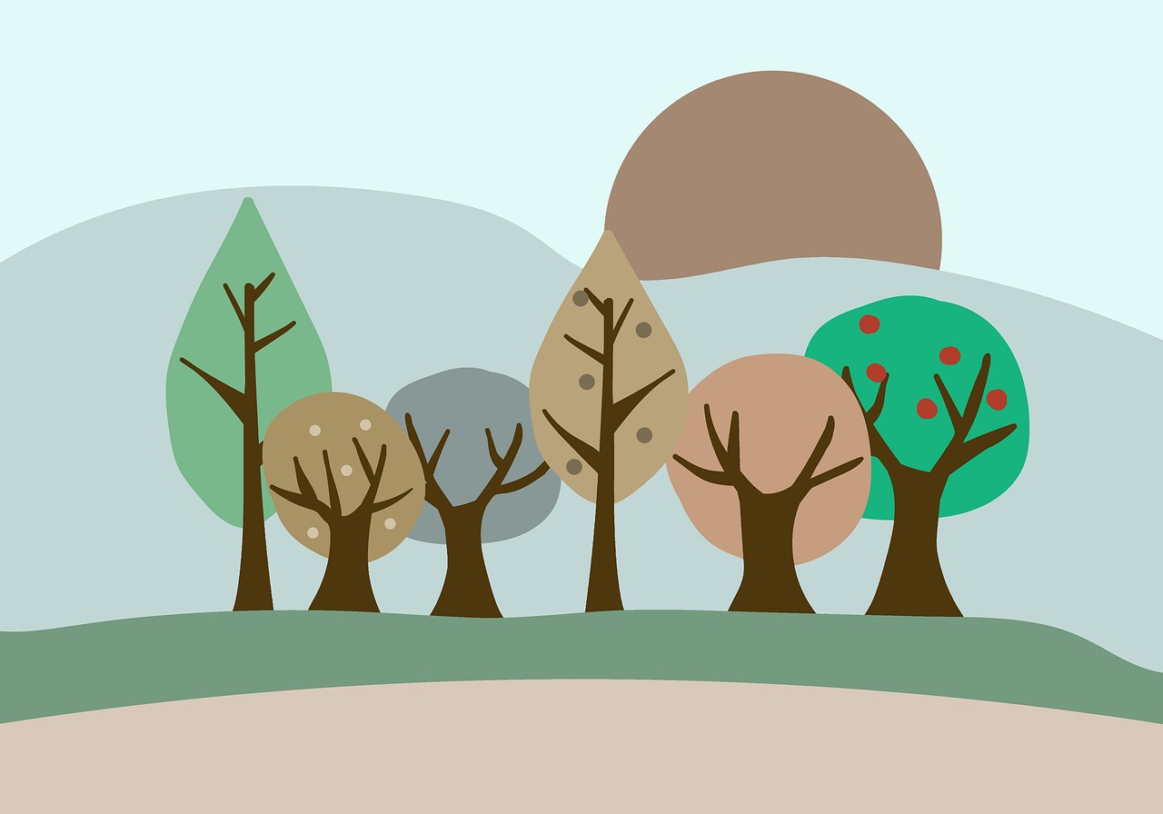 Download free HD stock image of Trees Nature Free trees nature landscape illustration