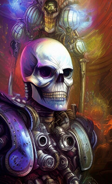 Free ai generated archaic skull illustration