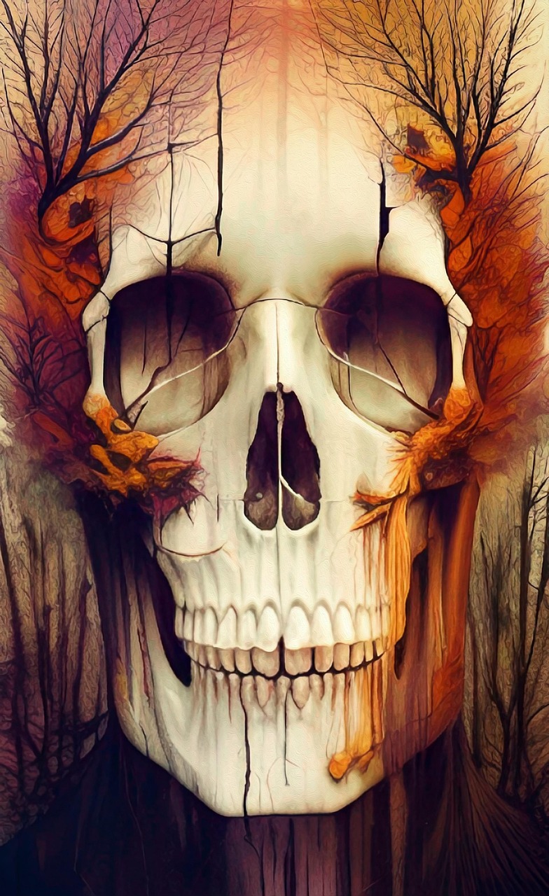 Download free HD stock image of Ai Generated Archaic Free ai generated archaic skull illustration