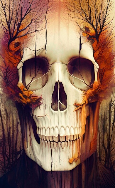 Free ai generated archaic skull illustration