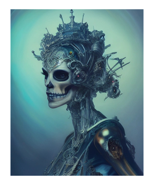 Free skeleton woman queen illustration