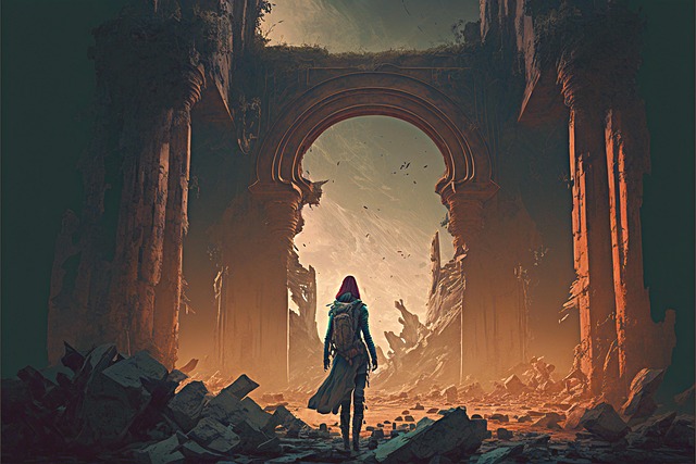 Free ruins science fiction future illustration