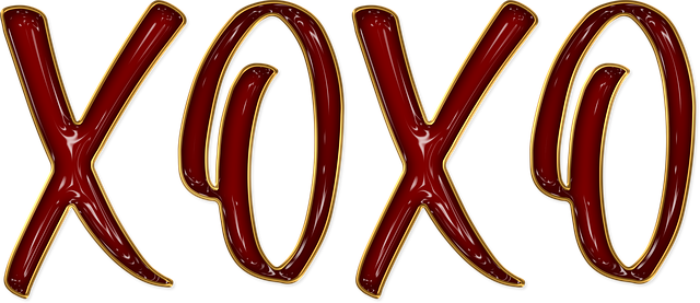 Free valentine xoxo hugs and kisses illustration