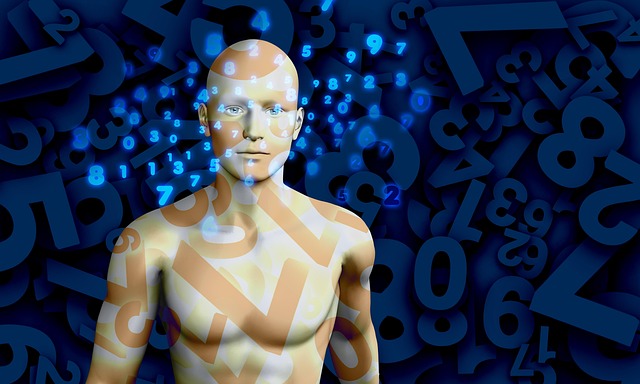 Free numbers digital man illustration