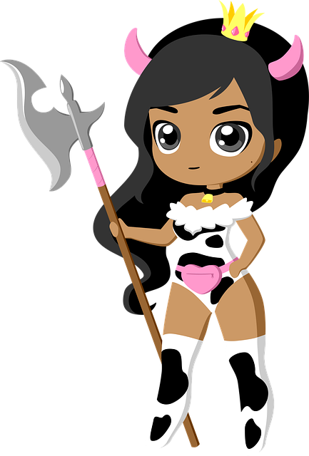Vaca, Disfraz, Niña, Mujer, Guardián