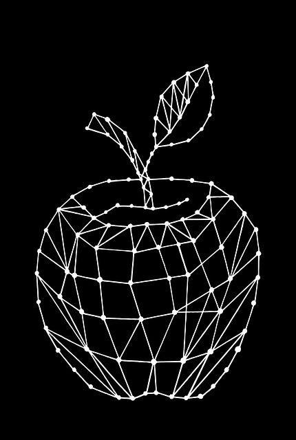 Free apple sketch line graphics illustration