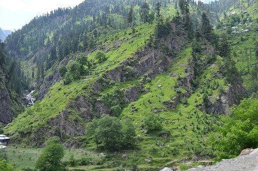 Berge, Bäume, Hügel, Wald, Wasser, Natur
