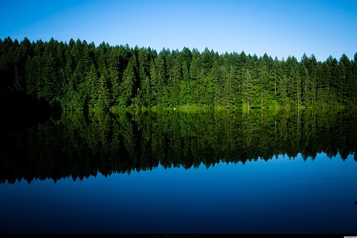 Natur, See, Reflexion, Himmel, Wolken