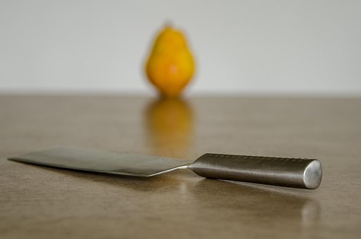 Pera, Frutas, Cuchillo, Masa