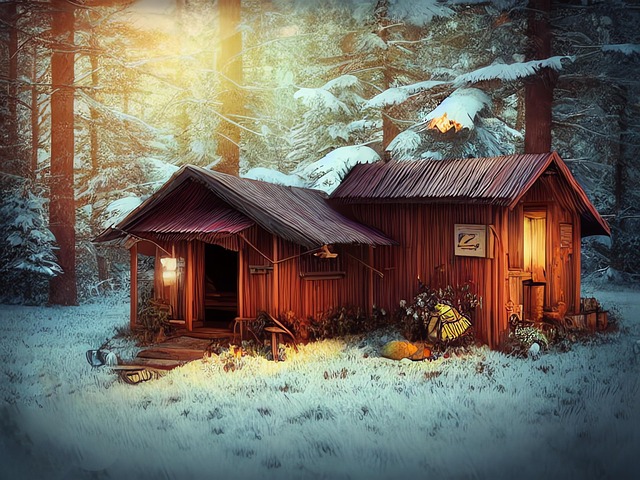 Download free HD stock image of Generated Cabin Free generated cabin trapper's cabin illustration