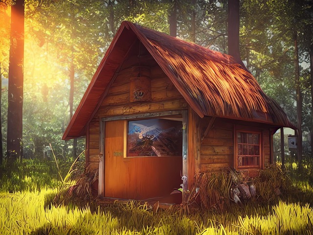 Free generated cabin trapper's cabin illustration
