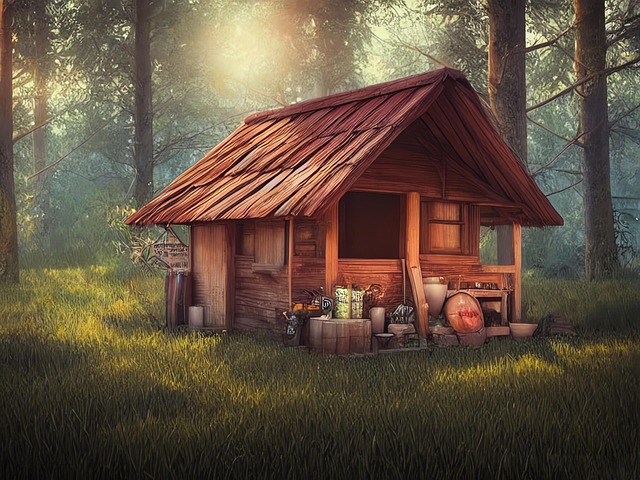 Free generated cabin trapper's cabin illustration