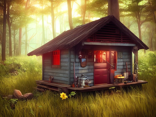 Download free HD stock image of Generated Cabin Free generated cabin trapper's cabin illustration