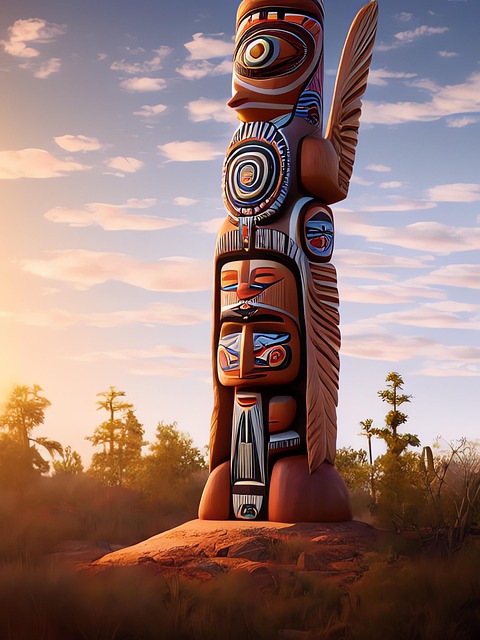 Download free HD stock image of Generated Totem Free generated totem carved mast illustration