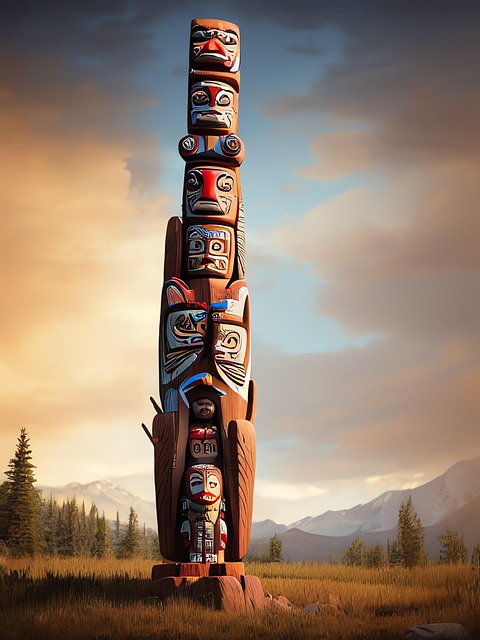 Free generated totem carved mast illustration