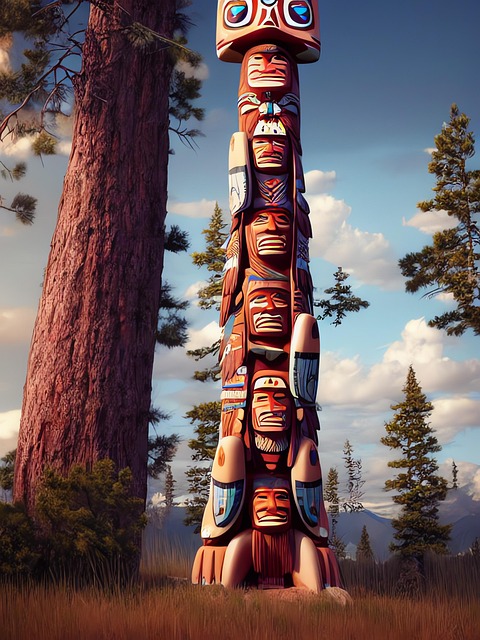 Free generated totem carved mast illustration