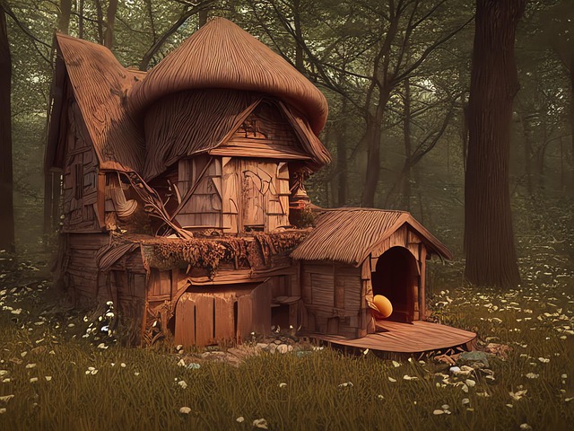 Download free HD stock image of Generated Cabin Free generated cabin witch house illustration