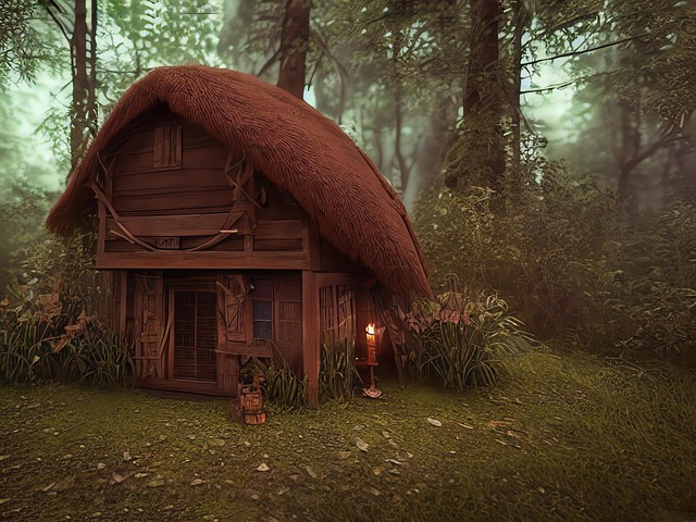Download free HD stock image of Generated Cabin Free generated cabin witch house illustration