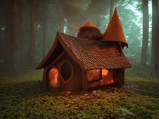 Download free HD stock image of Generated Cabin Free generated cabin witch house illustration