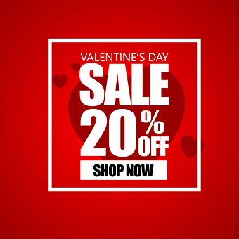 Valentines, Valentins Dag, Salg, Promo