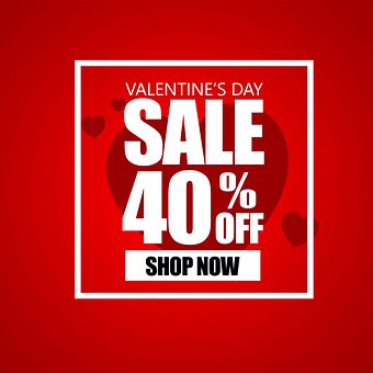 Valentines, Valentins Dag, Salg, Promo