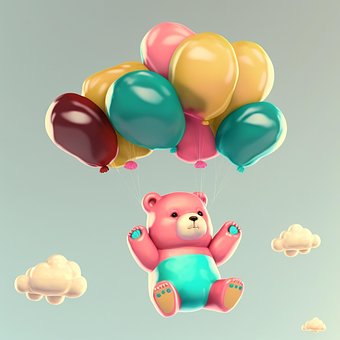 Soportar, Globo, Cielo, Nube, Rosado