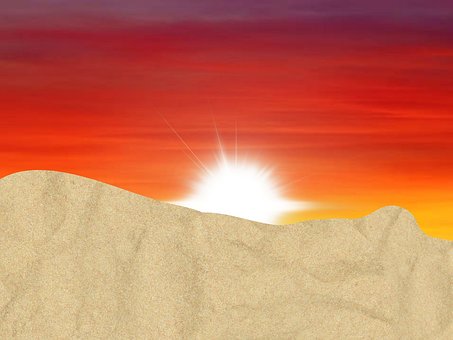 Strand, Meer, Sonnenuntergang, Fluss