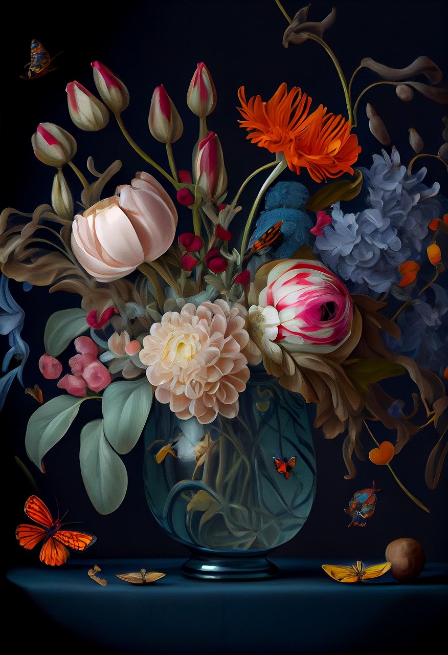 Free ai generated hyacinth tulips illustration