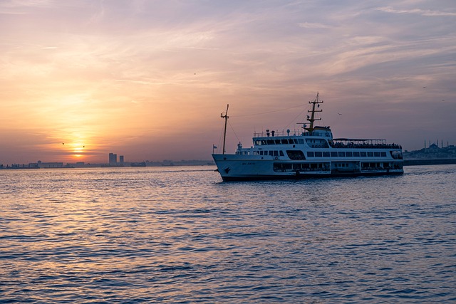 Estanbul, Atardecer, Steamboat, Mar