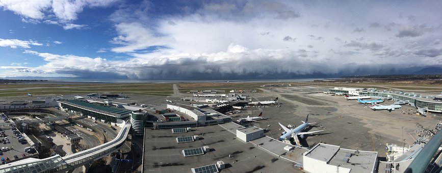 Flughafen, Flugzeuge, Flugzeug, Himmel