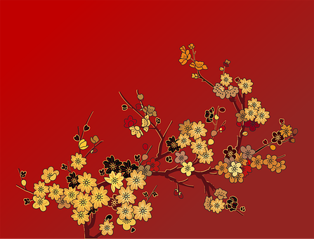 Japansk, Blomster, Blomst, Gren, Sommer