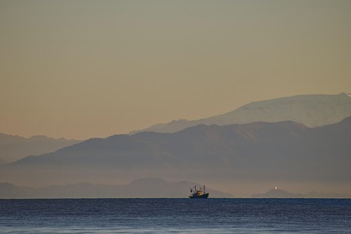 Skip, Solnedgang, Natur, Hav, Black Sea