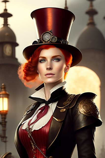 Free ai generated woman steampunk illustration