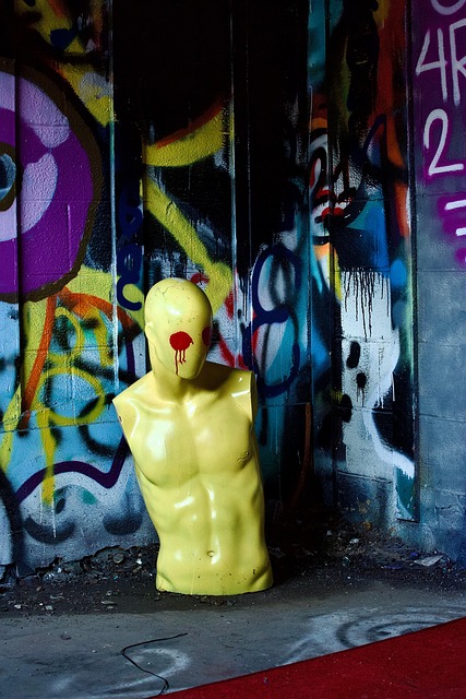 Dallas, Graffiti, Lager, Kunst, Manequin