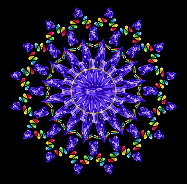 Free mandala flower kaleidoscope illustration